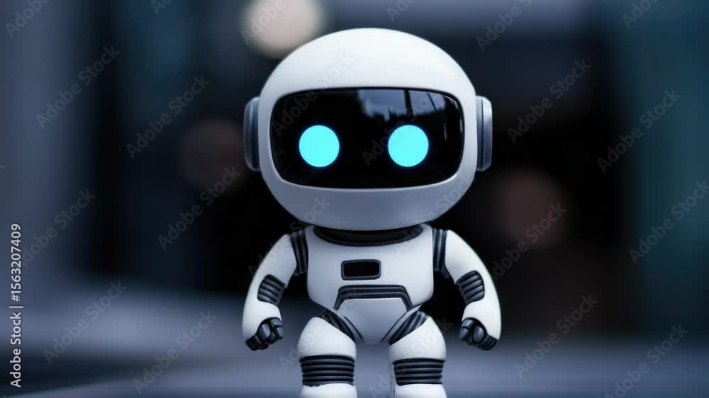 A small toy robot sitting on a table, perfect for illustrations and graphics A small toy robot sitting on a table, perfect for illustrations and graphics