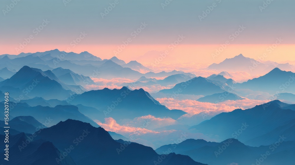 Obraz premium Majestic Mountain Range at Sunrise