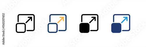 Resize icon set multiple style collection. Vector illustration.