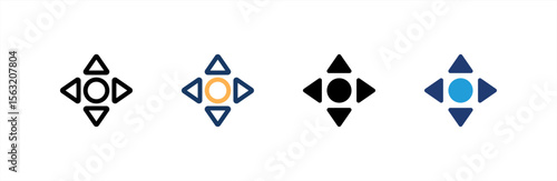 Scroll icon set multiple style collection. Vector illustration.