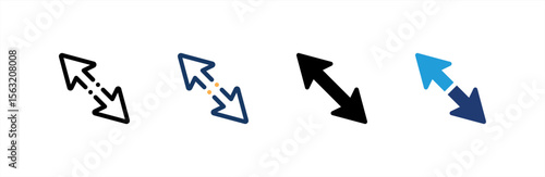 Resize icon set multiple style collection. Vector illustration.