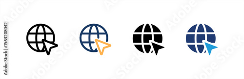 Online icon set multiple style collection. Vector illustration.