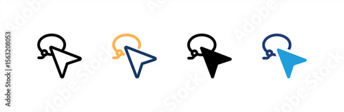 Cursor icon set multiple style collection. Vector illustration.