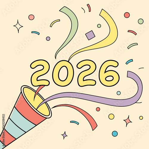 Festive confetti celebration for the new year party popper