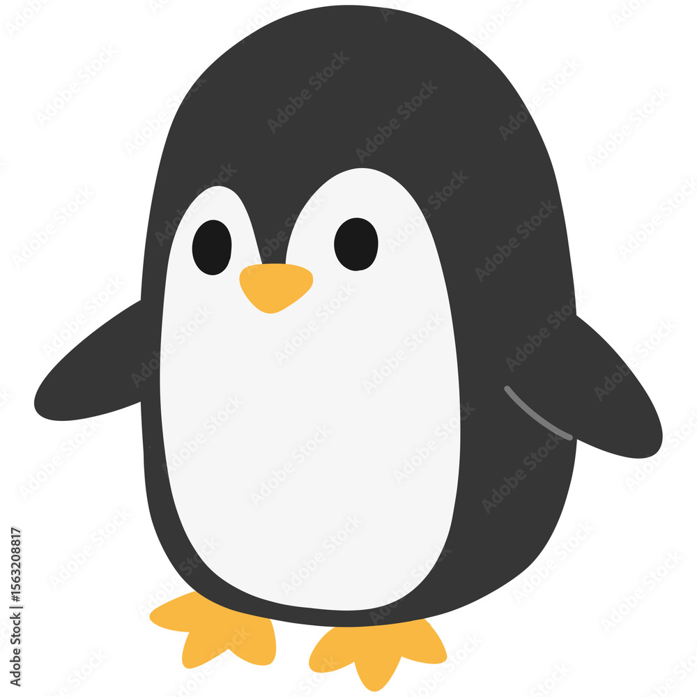 Fototapeta premium Hand drawn penguin cartoon illustration 