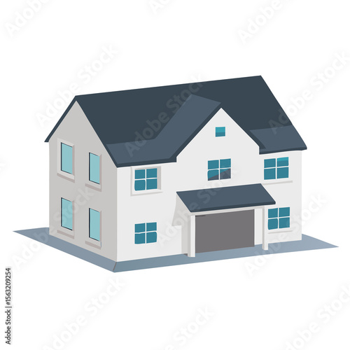 Wallpaper Mural Isometric Modern Suburban Family House Vector for Real Estate or Architecture Torontodigital.ca