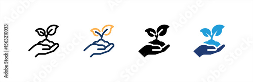 Replant icon set multiple style collection. Vector illustration.