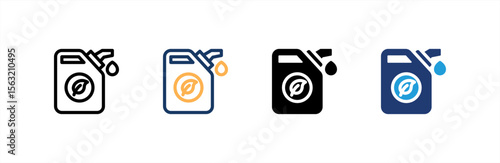 Eco Fuel icon set multiple style collection. Vector illustration.