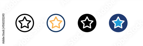 Star icon set multiple style collection. Vector illustration.