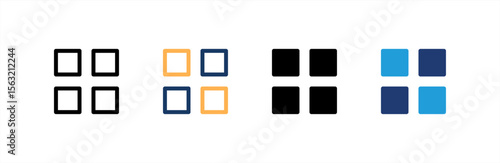 menu icon set multiple style collection. Vector illustration.