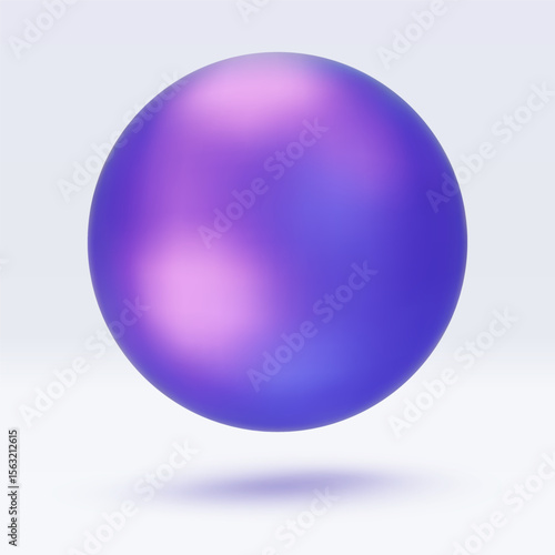 3d iridescent hologram sphere, ball, orb. Render geometry figure in purple, pink, blue colors. Vector illustration isolated on white for design projects, product display, presentation, adv