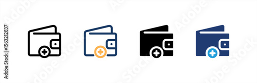 Top Up icon set multiple style collection. Vector illustration.