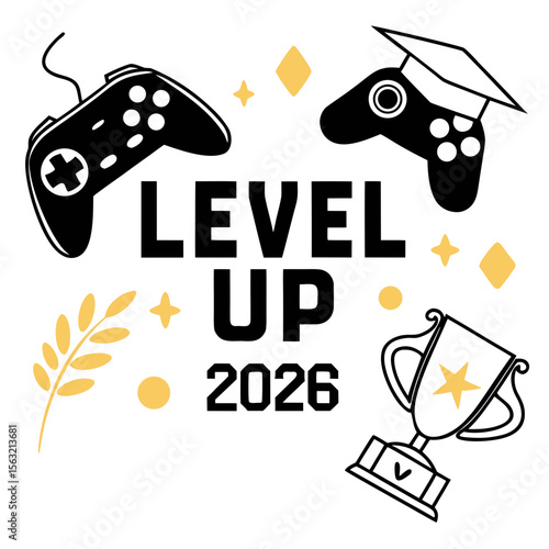 Gaming graduation celebration level up controller