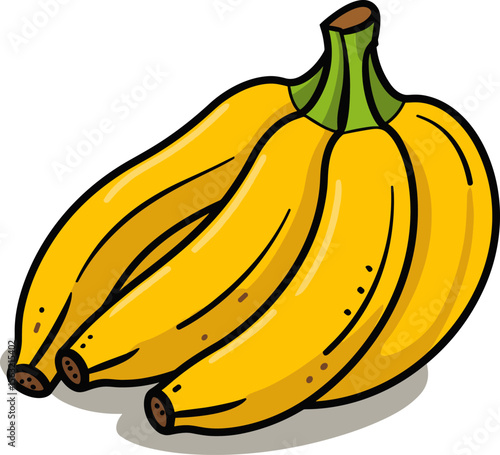 Vibrant Yellow Bananas: A Tropical Fruit Still Life