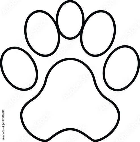 Simple Paw Print Outline Icon