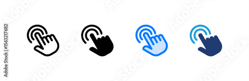 Double Tap icon set multiple style collection. Vector illustration.