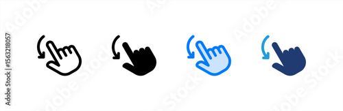 Flick icon set multiple style collection. Vector illustration.
