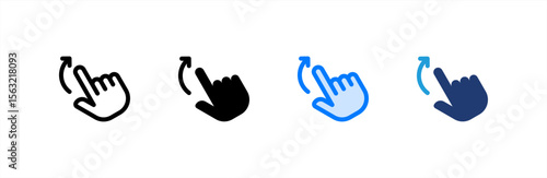 Flick icon set multiple style collection. Vector illustration.