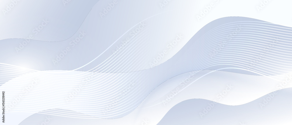 Obraz premium Minimal abstract background with flowing white lines and soft gradient.