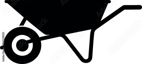 Wheelbarrow vector black silhouette print design