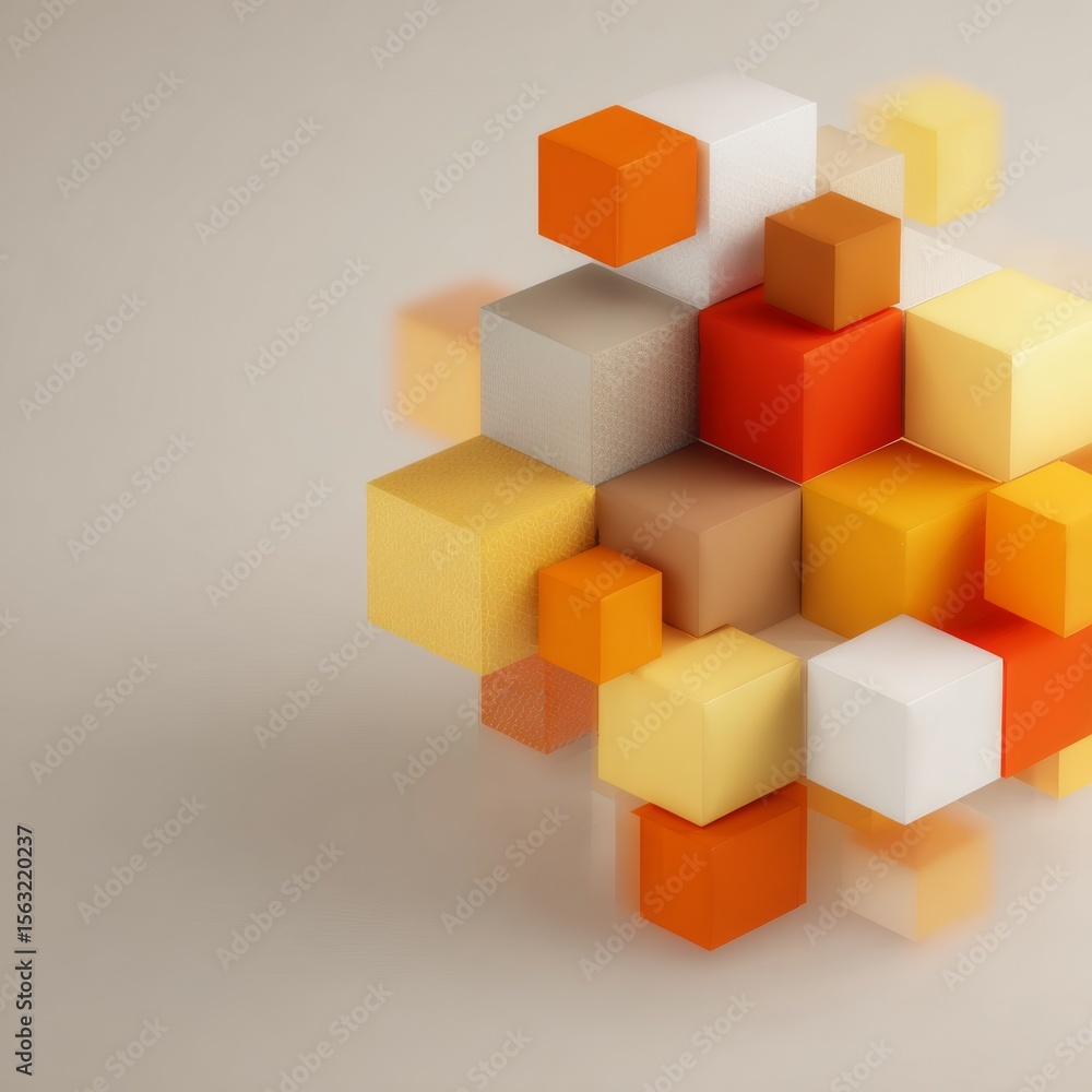 Obraz premium Colorful abstract cubes stacked in a playful arrangement and design