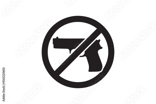 no violence sign silhouette vector art illustration on white background