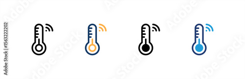 Smart Temperature icon set multiple style collection. Vector illustration.