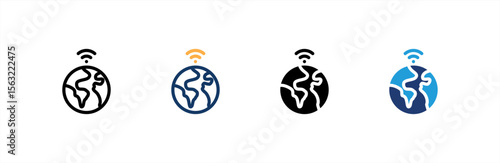 Global icon set multiple style collection. Vector illustration.