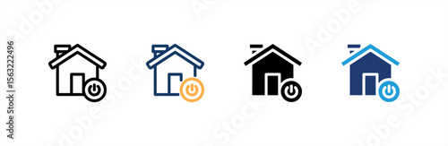 Smart Home icon set multiple style collection. Vector illustration.