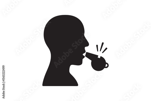 whistleblower icon silhouette vector art illustration on white background