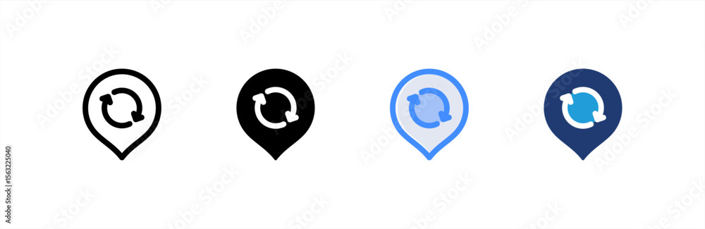 Obraz premium Refresh icon set multiple style collection. Vector illustration.