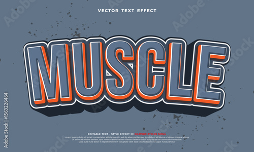 Muscle editable 3d vector text effect