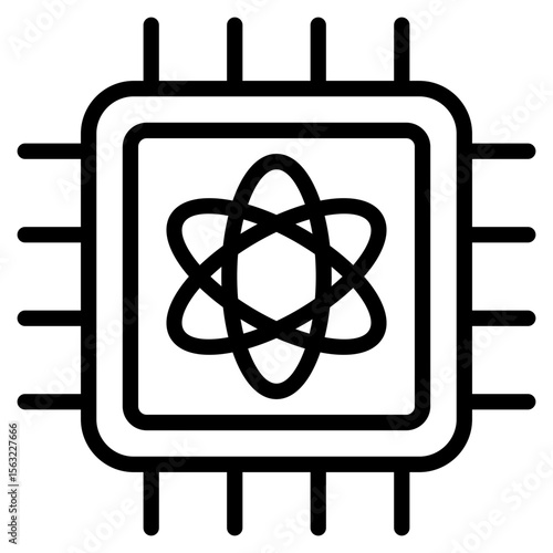 Quantum Chip  Icon Element For Design
