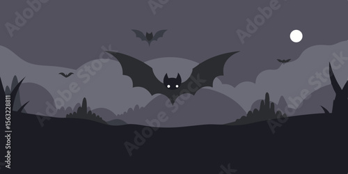 Bats Flying Silently Through Fog Above Swamp