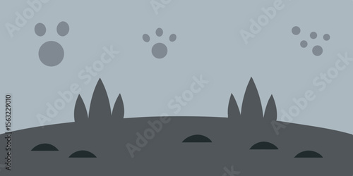 Fog Creeping Across The Ground With Animal Footprints