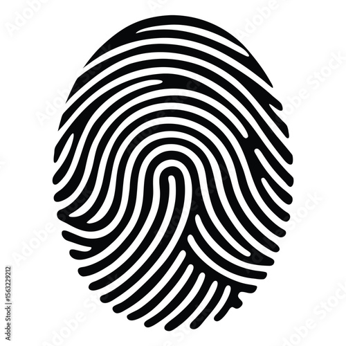 Black and white fingerprint swirls identity security