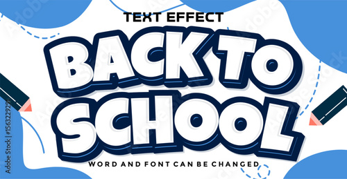 Back to school editable text effect