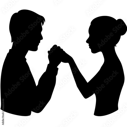 Holding Pinky Fingers Silhouette