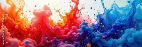 Close-up shot of vibrant ink swirling and spreading in water, creating abstract patterns and textures The dynamic movement captures the fluidity and beauty of ink in motion , graphic, pattern