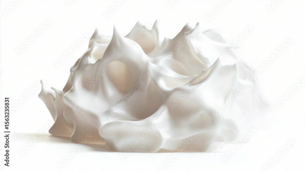 A close-up view of a white object placed on a white surface A close-up view of a white object placed on a white surface