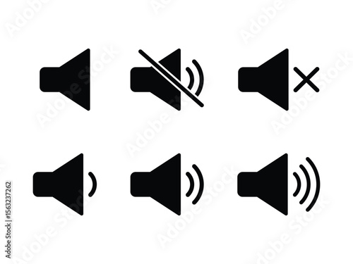 Set of Audio Speaker Volume Icons