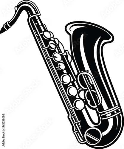 saxophone with musical notes, artist, party, dance, fun