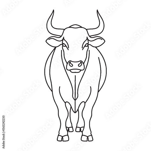 For Educational Content - this Informative Ox Vector - provides clear Ox Lineart for presentations - a helpful Ox Icon - insightful Vector Lineart of Ox for learning.

