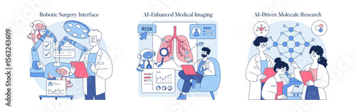 Innovative AI in Medical and Scientific Illustration Set