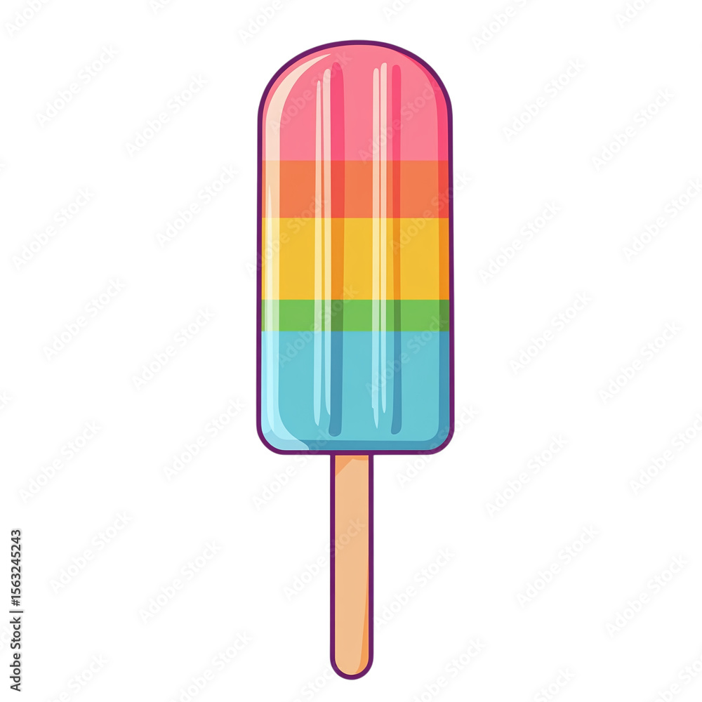 Popsicle ice lolly colorful summer dessert food icon isolated on transparent background Popsicle ice lolly colorful summer dessert food icon isolated on transparent background