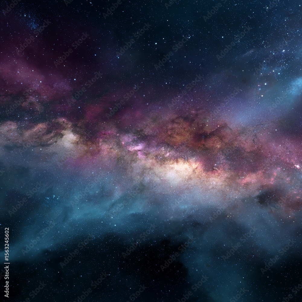 Fototapeta premium Cosmic Nebula with Colorful Gas and Dust Clouds in Deep Space