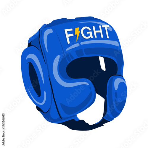 Illustration of a Blue Boxing Helmet