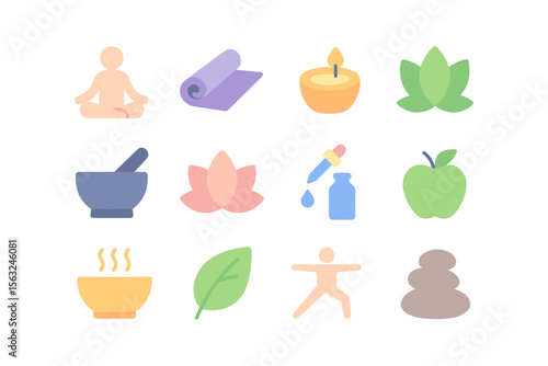 Wellness and relaxation vector illustration – perfect for spa, yoga, and meditation design