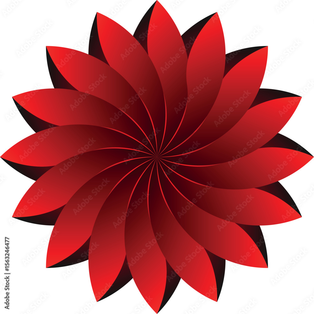 Fototapeta premium abstract red flower, Color gradient