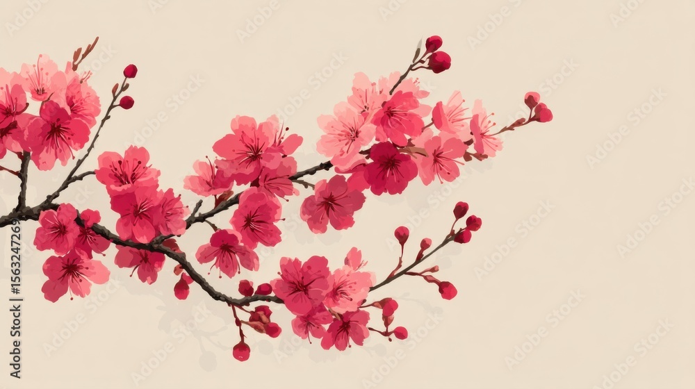 Cherry blossom flowering branch Cherry blossom flowering branch
